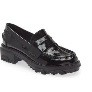 rag & bone Black Patent Leather Loafers